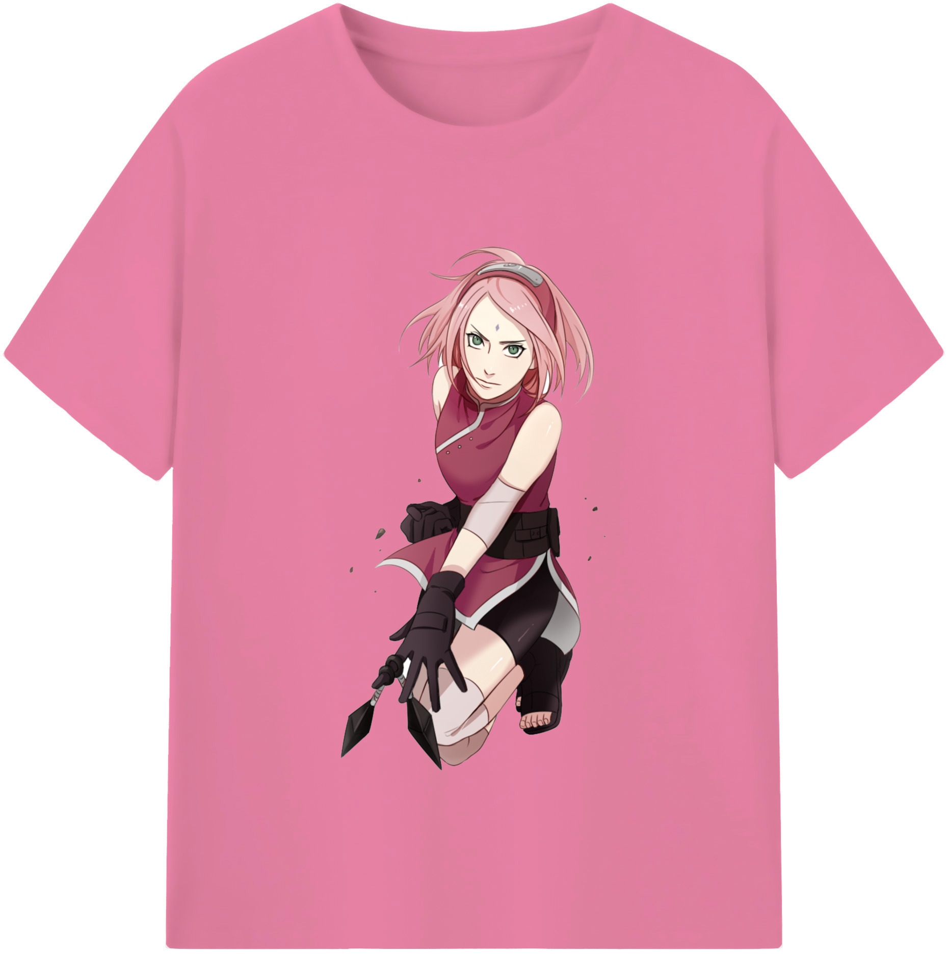 （画像用） NARUTO -ナルト- 春野サクラ Haruno Sakura 綿100％半袖Tシャツ（フロントプリント）
